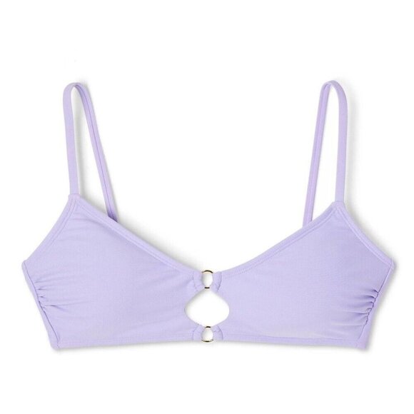 Wild Fable Light Purple Dual Ring Front Bralette Bikini Swim Top - Picture 2 of 7